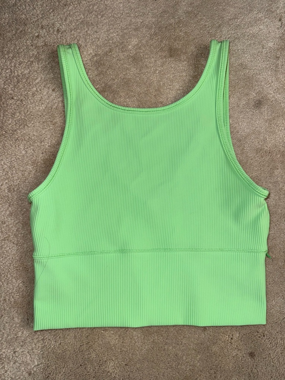 Size 4 (S) Lululemon Power Pivot Ribbed Crop Tank Top - Lime Green